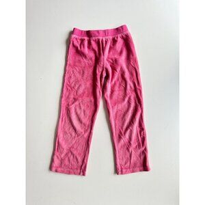 Girls' JUICY COUTURE Pink Velour Gold Logo Straight Leg Track Pants, Size 5